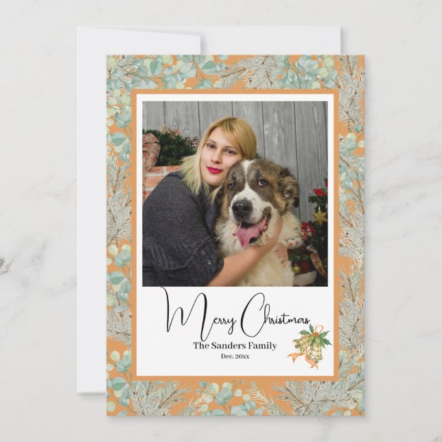 Elegant botanisk foto vtg jul öken sand julkort (Framsida)