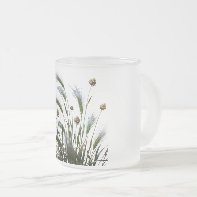 "Elegant botanisk frostad glas mugg" Glasmugg (Framsida höger)