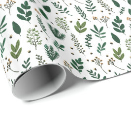 Elegant botanisk grönska & bär presentpapper