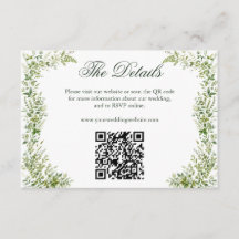 Elegant botanisk grönska bröllopswebbplats QR-kod