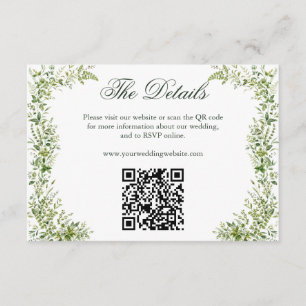 Elegant botanisk grönska bröllopswebbplats QR-kod Tilläggskort