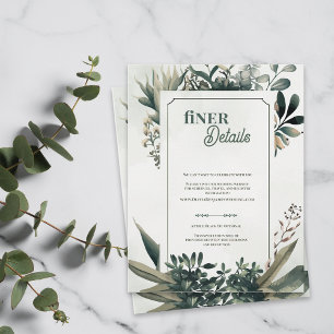 Elegant Botanisk Grönska Finare Detaljer Bröllop Tilläggskort