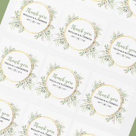 Elegant Botanisk Grönska Fyrkantigt Klistermärke