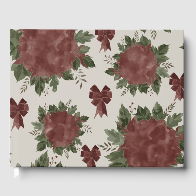 Elegant Botanisk jul Gästböcker (Framsida)