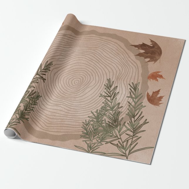 Elegant Botanisk jul Presentpapper (Utrullad)