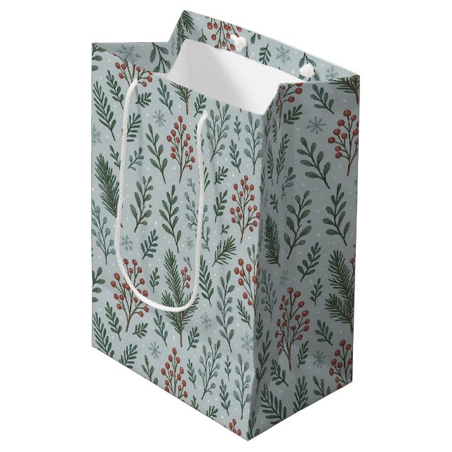 Elegant botanisk julbärskrans mönster (Framsidan Vinklad)