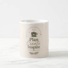 Elegant botanisk kaffemugg – Inspirerande skrivbor