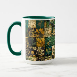 ✨Elegant botanisk lapptäcke blommönsterdesign Mugg