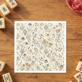 Elegant botanisk Mahjong trädgårdsfest värdinna Pappersservett