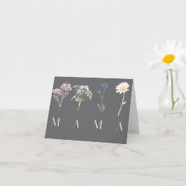 Elegant botanisk mamadesign för Mors dag Kort