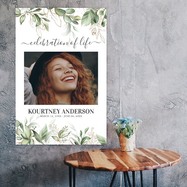 Elegant botanisk minneshögtid poster (Skapare uppladdad)