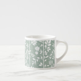 Elegant botanisk mjuk salvia grön poetisk blomster espressomugg