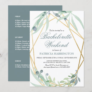 Elegant botanisk möhippa veckoschema inbjudningar