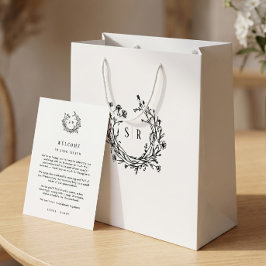 Elegant botanisk monogram bröllop välkomstgäst