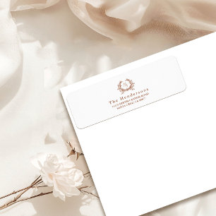 Elegant Botanisk monogramVapensköld Returadress Etikett