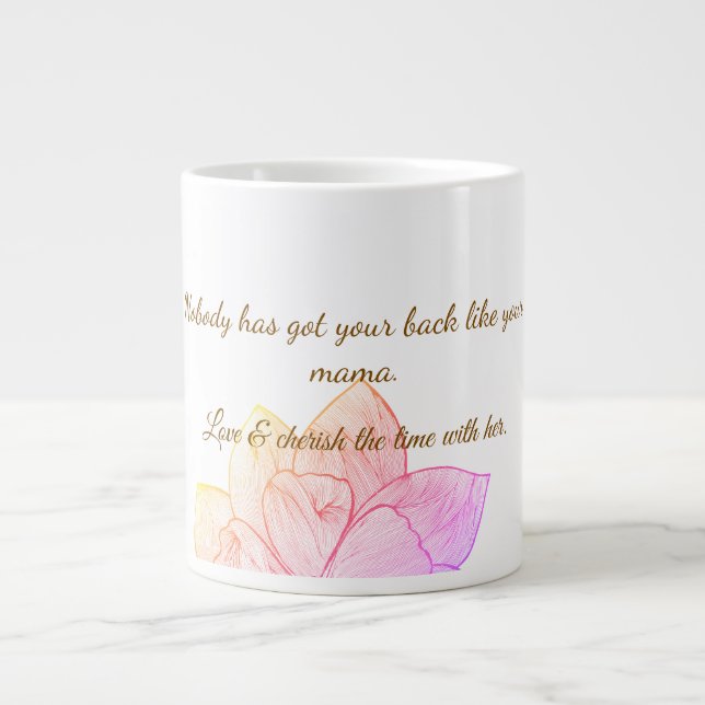 Elegant botanisk mormorsdagspresentmugg jumbo mugg (Framsidan)