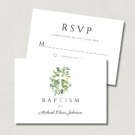 Elegant botanisk religiös dopkorsdop OSA kort