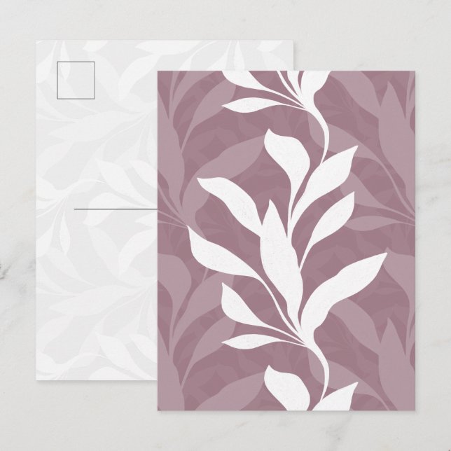 Elegant botanisk ros lila lövverk i nåd vykort (Fram/baksida)