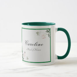 Elegant Botanisk Rosa Blommar Bridesmaid Mugg