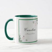 Elegant Botanisk Rosa Blommar Bridesmaid Mugg