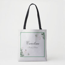 Elegant botanisk rosa blomning brudtärna toteväska