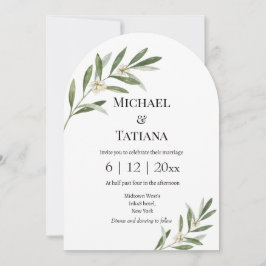 elegant botanisk rsvp qr-kod  foto bröllop inbjudningar