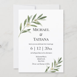 elegant botanisk rsvp qr-kod foto bröllop inbjudningar