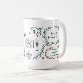 Elegant Botanisk Trädgård Brunchklubb Krans Konst Kaffemugg