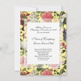 Elegant botanisk trädgård galamiddag vår gul inbjudningar