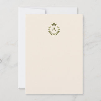 Elegant Botanisk Vapensköld, inledande monogram Anteckningskort