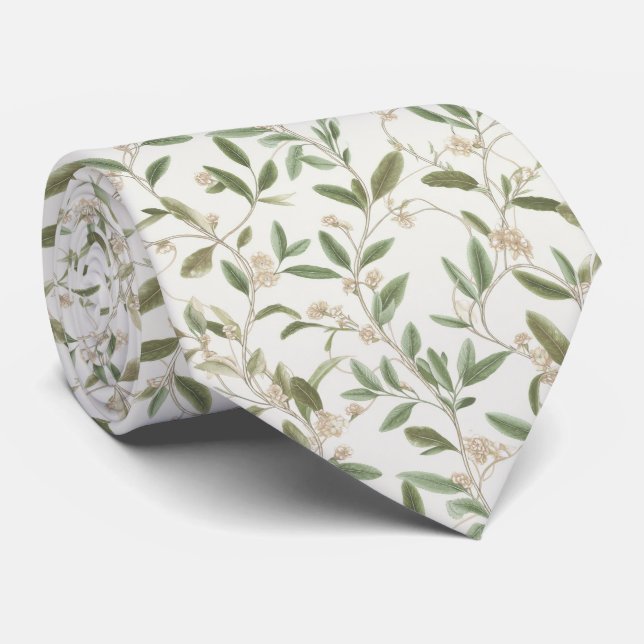 Elegant botanisk vinrankemönster slips (Rullad)