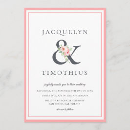 Elegant Botaniska Ampersand Bröllop Inbjudningar