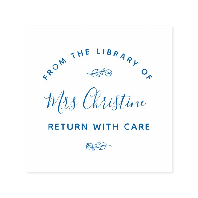 Elegant botaniska bibliotek bok frimärke självfärgande stämpel (Design)