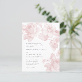 Elegant Botaniska Blommigten Bröllop Vykort