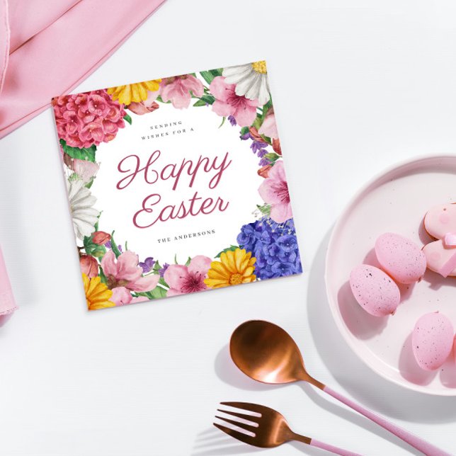 Elegant Botaniska blommor Påsk platta Helgdag Julkort (Skapare uppladdad)