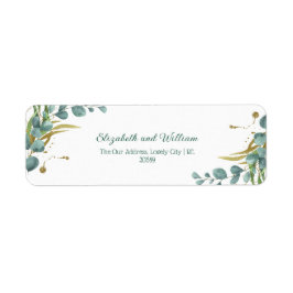 Elegant Botaniska Bröllop Returadressen Returadress Etikett