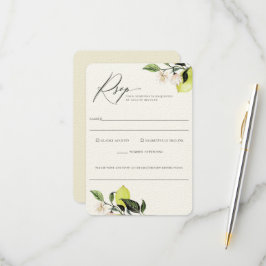 Elegant Botaniska citroner Bröllop Food Allergy Os OSA Kort