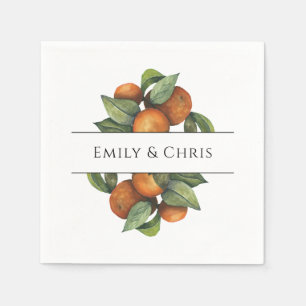 Elegant Botaniska Citrus Greenery Bröllop Pappersservett