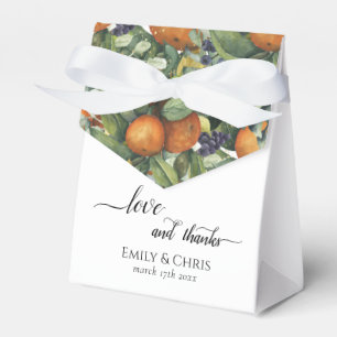 Elegant Botaniska Citrus Greenery Bröllop Presentaskar