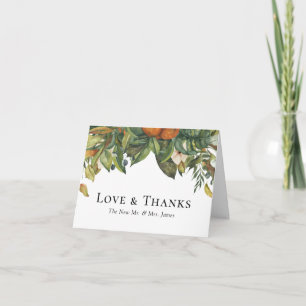 Elegant Botaniska Citrus Greenery Bröllop Tack Kort