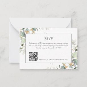 Elegant Botaniska eukalyptus Greenery QR RSV Anteckningskort