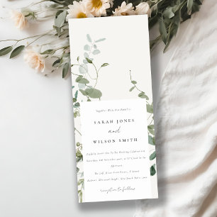 Elegant Botaniska eukalyptus Watercolor Bröllop Inbjudningar