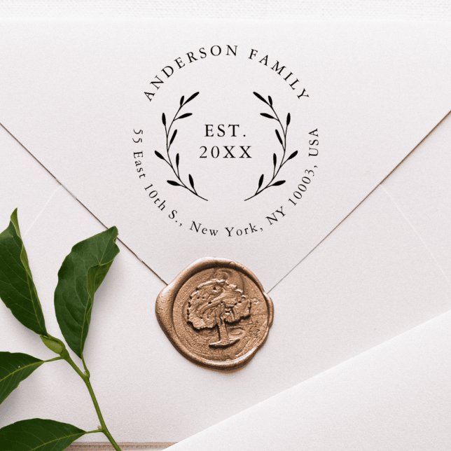 Elegant Botaniska familjen Bröllop Returadress Stämpel (Skapare uppladdad)