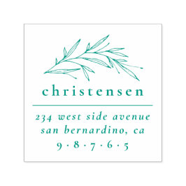 Elegant Botaniska familjen Namn & Returadress Självfärgande Stämpel