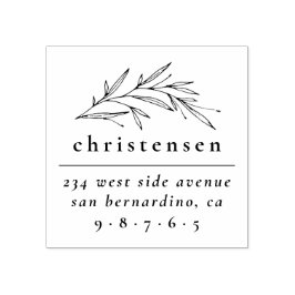 Elegant Botaniska familjen Namn & Returadress Stämpel