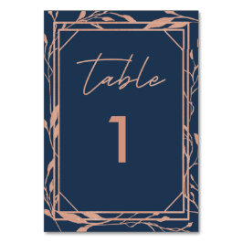 Elegant Botaniska flottan och Ro Guld Bröllop Bordsnummer