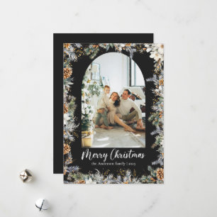 Elegant Botaniska Grey & Arch Black-jul Julkort