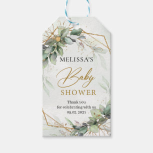 Elegant botaniska grönten eukalyptus Baby Shower Presentetikett