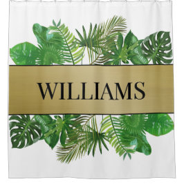 Elegant Botaniska Grönten Faux Guld Handflatan Löv