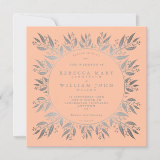 Elegant botaniska italienska stil Bröllop Inbjudningar